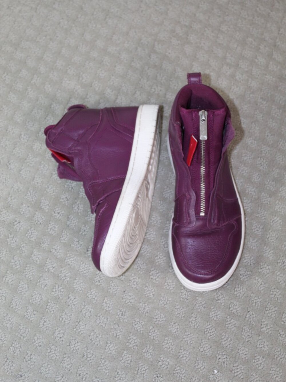 Size 8.5 - Air Jordan 1 Retro Zip High Bordeaux Women's Athletic Shoes